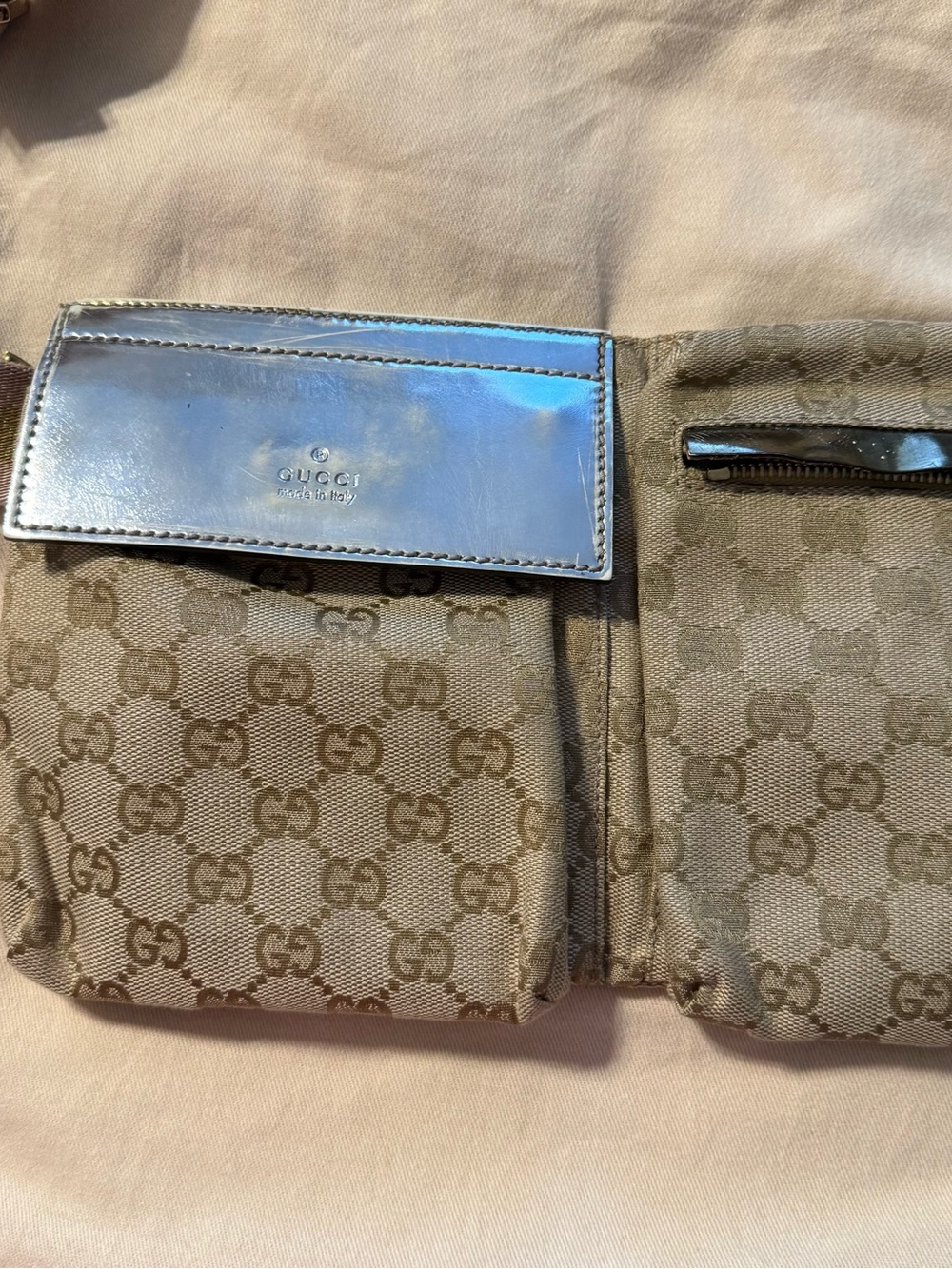 Gucci Beige and Brown Monogram Canvas Card Wallet with Silver Accent - Picture 11 of 13
